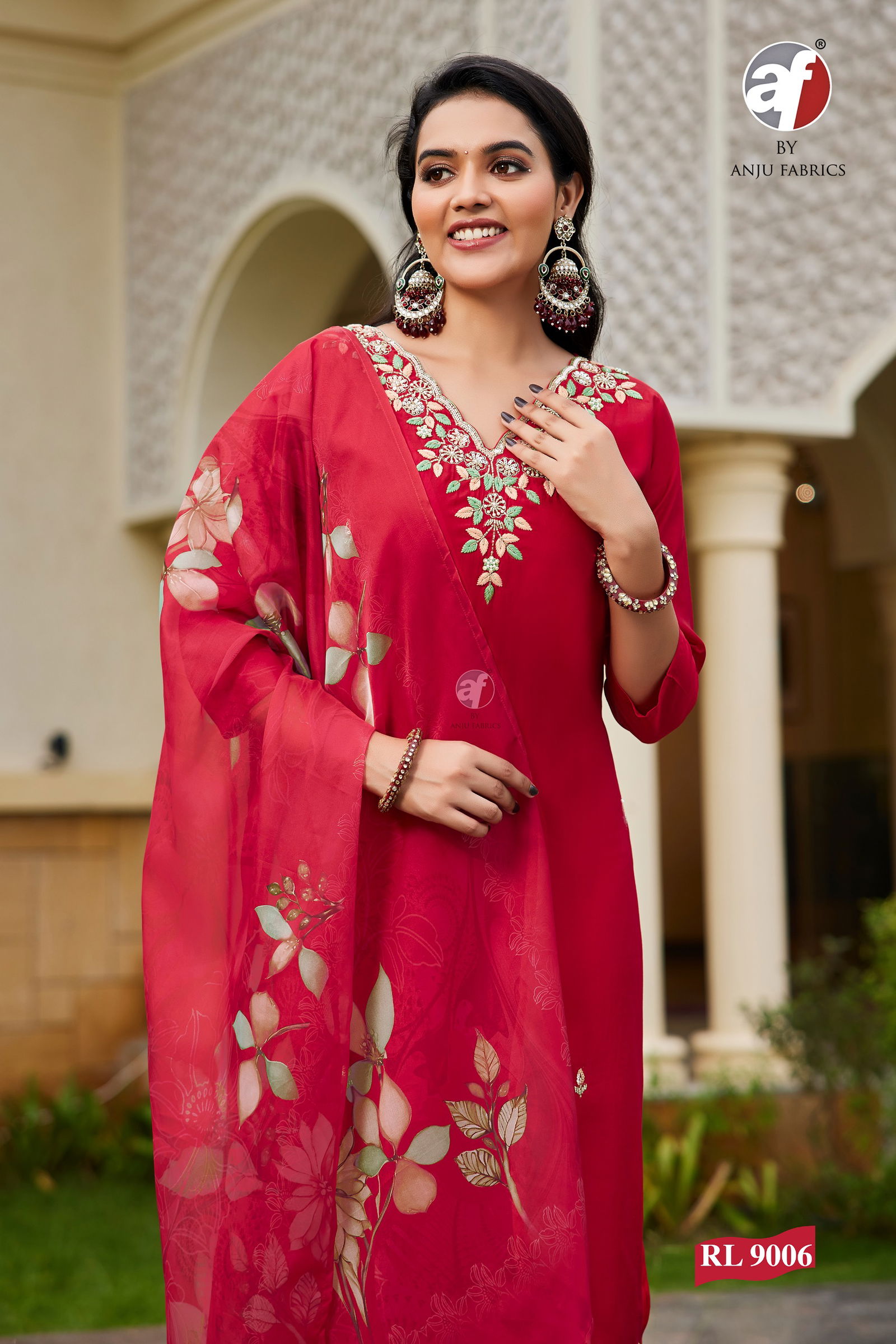RL 9006 By Af Roman Silk Designer Kurti With Bottom Dupatta Wholesale Price In Surat